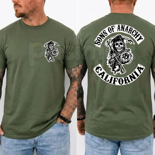 SOA Vintage Biker Graphic Tee – Jax Teller Retro Motorcycle Club Unisex Fan T-Shirt-Pasimax