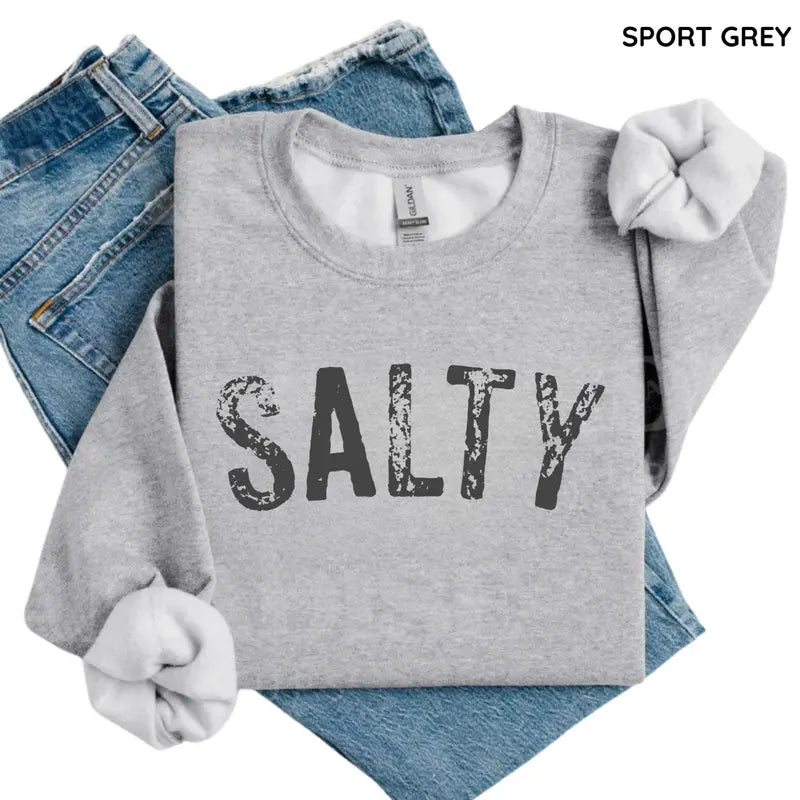 Salty Retro Summer Beach Sweatshirt | Vintage Coastal Crewneck-Pasimax