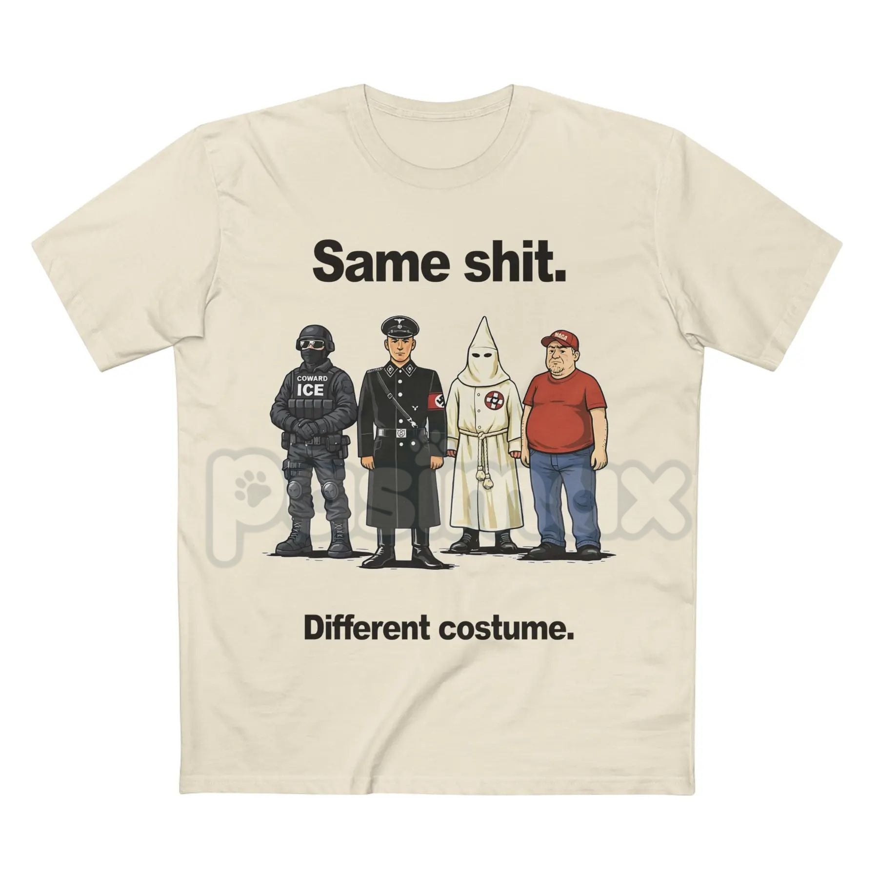 "Same Shit Different Costume" Funny T-Shirt - Sarcastic Daily Routine Tee, Humorous Social Commentary Shirt, Funny Work & Life Graphic Apparel, Cynical Humor Streetwear-Pasimax