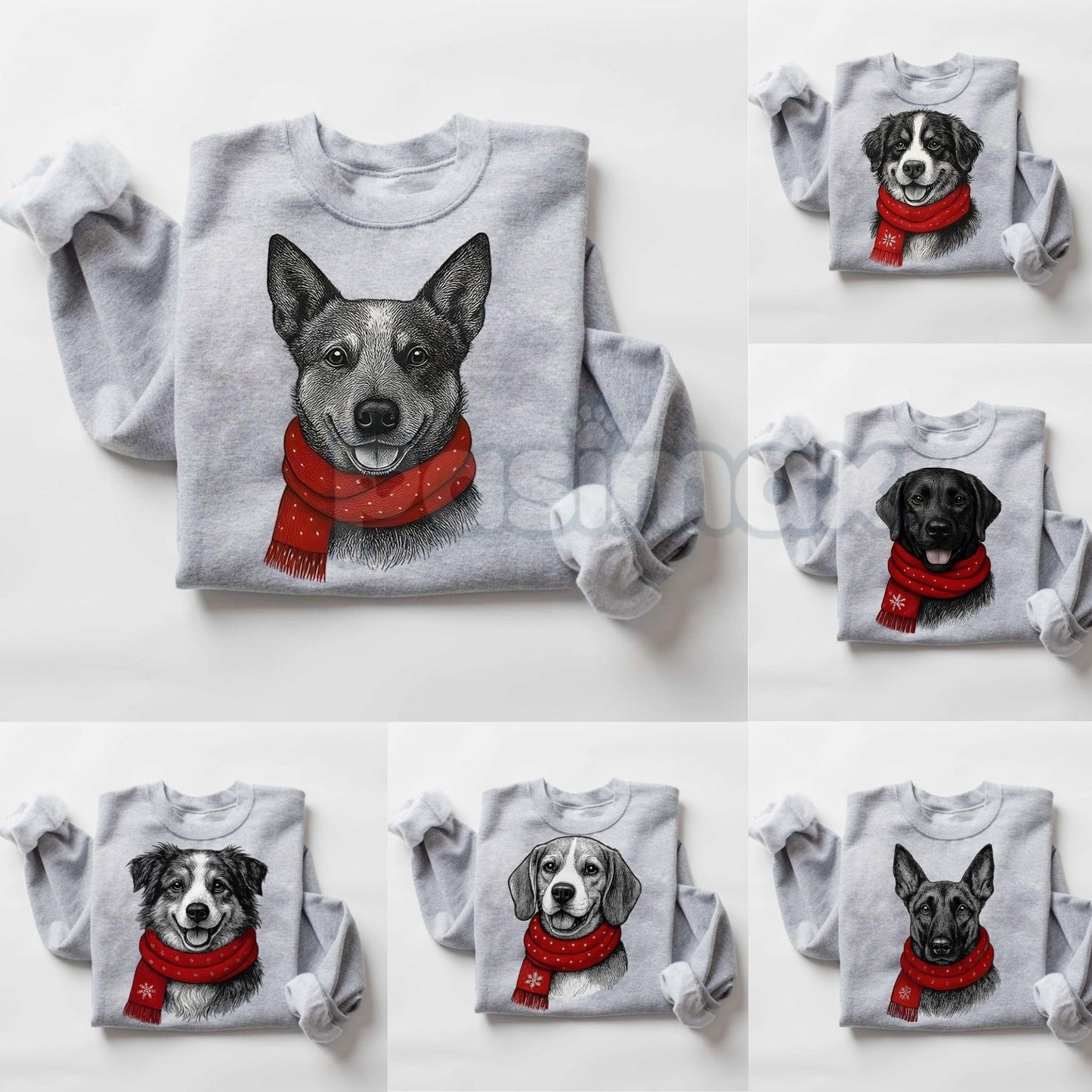 Santa Paws Christmas Dog Sweatshirt – Sport Grey Crewneck for Dog Lovers | Dog Mom Gift-Pasimax
