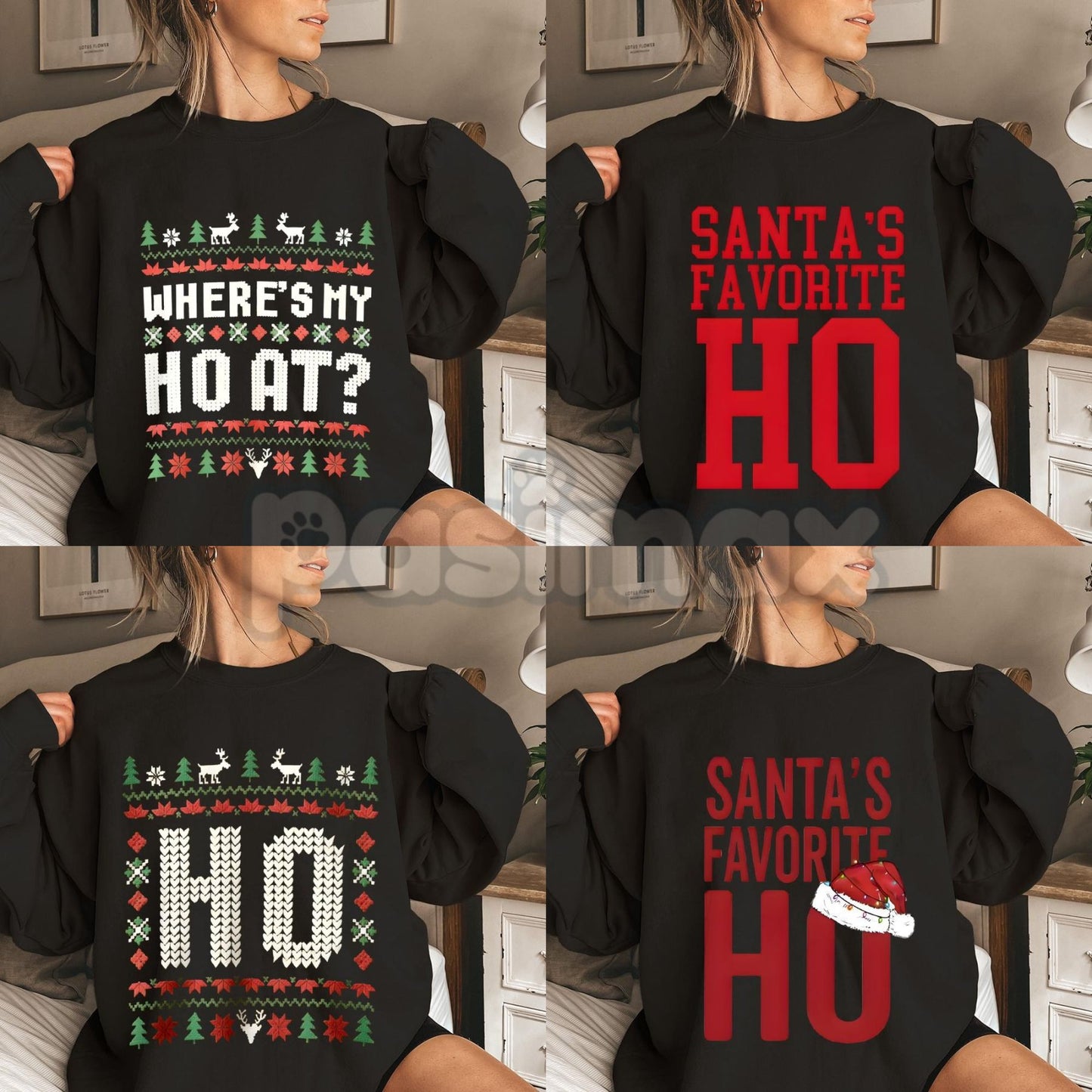 Santa's Favorite Ho Funny Christmas Sweatshirt | Explicit Adult Holiday Jumper | Sarcastic Naughty Xmas Crewneck | Mature Gift-Pasimax