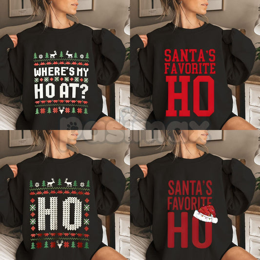 Santa's Favorite Ho Funny Christmas Sweatshirt | Explicit Adult Holiday Jumper | Sarcastic Naughty Xmas Crewneck | Mature Gift-Pasimax