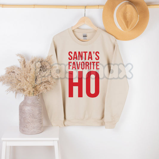 Santa's Favorite Ho Vintage Christmas Sweatshirt | Retro Pinup Style Holiday Jumper | Naughty & Nice Xmas Gift-Pasimax