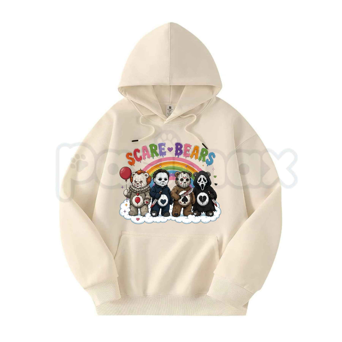 Scare Bears Cute Halloween Graphic Hoodie – Spooky Teddy Bear Pullover, Adorable Horror Vintage Style Sweatshirt, Unisex Heavy Blend-Pasimax
