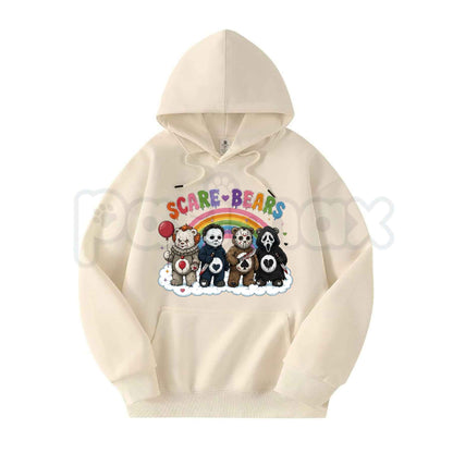 Scare Bears Cute Halloween Graphic Hoodie – Spooky Teddy Bear Pullover, Adorable Horror Vintage Style Sweatshirt, Unisex Heavy Blend-Pasimax