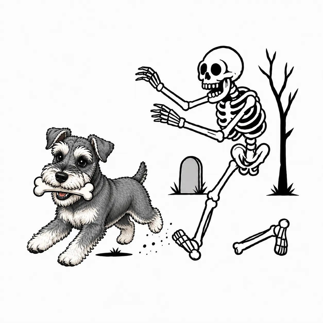 Comfort Colors® Dog Breeds Halloween Skeleton T-Shirt – Funny Spooky Season Pet Lover Graphic Tee, Retro Aesthetic Dog Costume Unisex Top