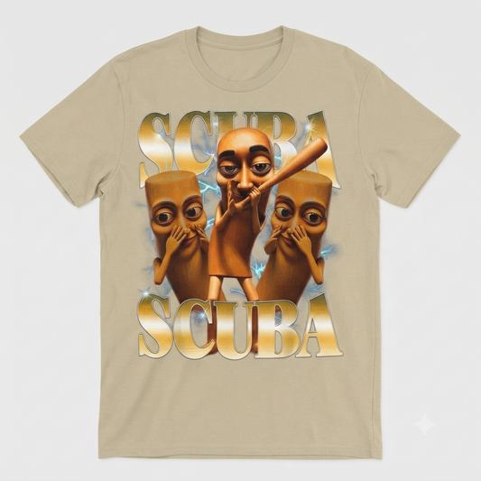 Scuba Tung Tung Sahur Stupid Dance Y2K Brainrot Meme T-Shirt – Funny Gen Z Unisex Cotton Graphic Tee-Pasimax