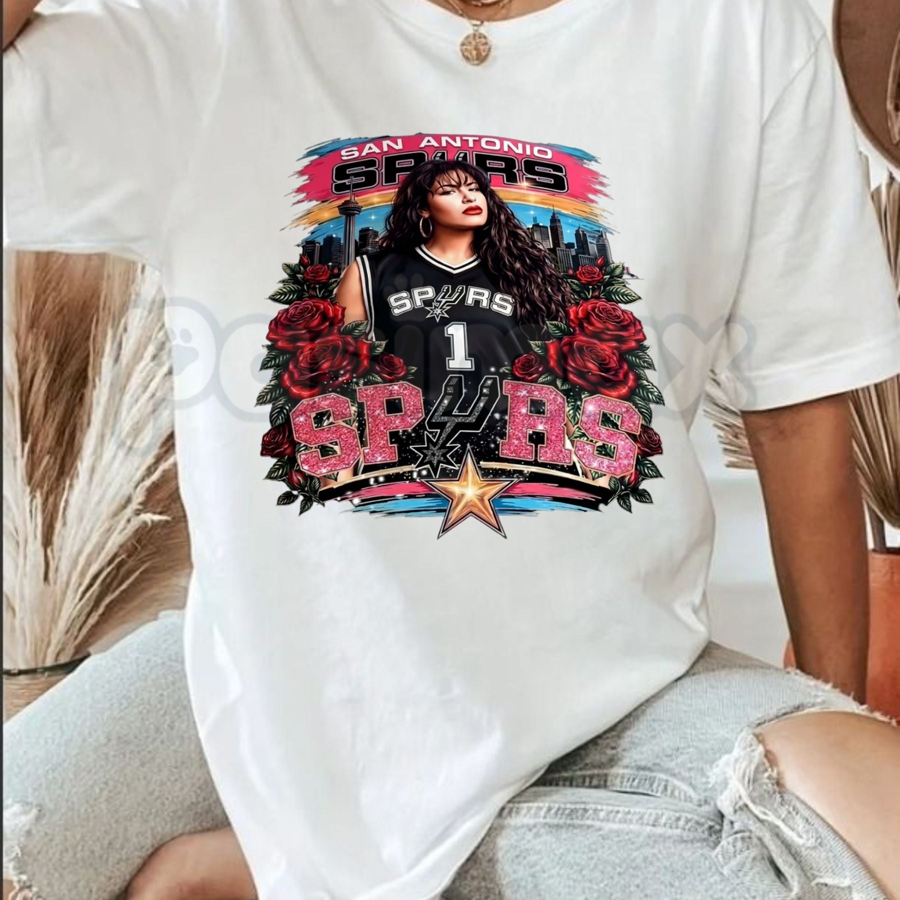 Selena Quintanilla San Antonio Spurs T-Shirt – Cumbia & Basketball Heritage Graphic Tee-Pasimax