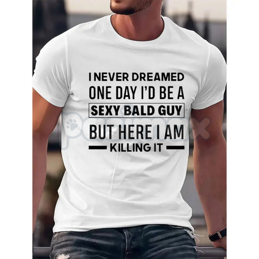 "Sexy Bald Guy" Definition T-Shirt - Funny Gift for Bald Men, Sarcastic Chrome Dome Graphic Tee, Modern Men’s Grooming Humor Shirt, Bold & Bald Statement Apparel-Pasimax