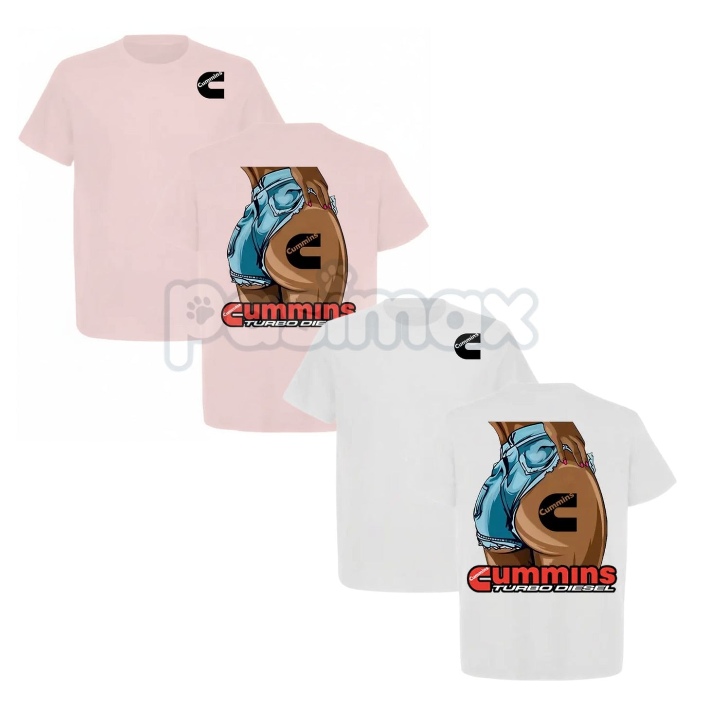 Sexy Lady Cummins Turbo Diesel 2-Sided T-Shirt - Truck Show Lifestyle Apparel, Diesel Enthusiast Graphic Tee, Bold Statement Shirt-Pasimax