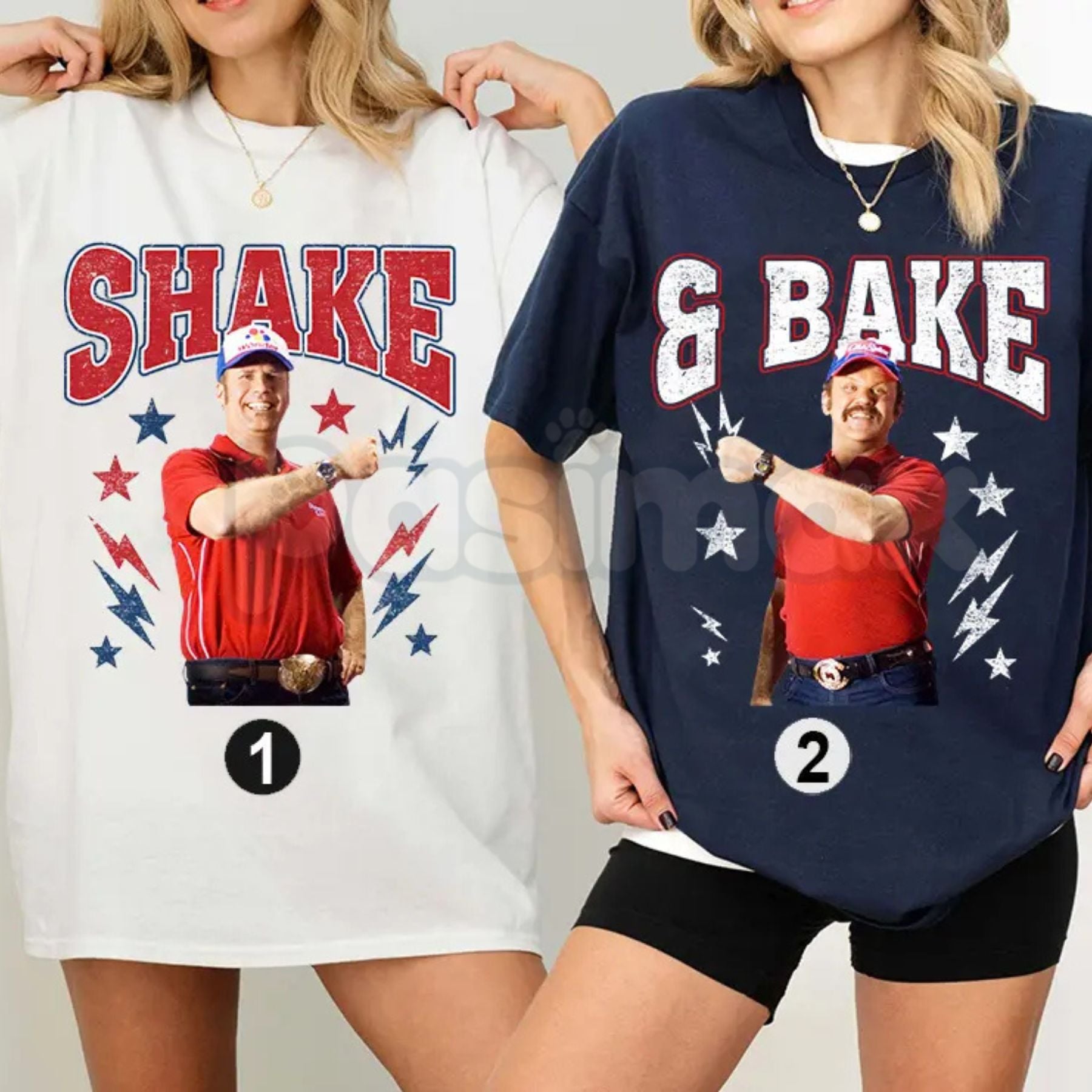 "Shake and Bake" 4th of July T-Shirt – Funny Talladega Nights Couples Patriotic Graphic Tee-Pasimax