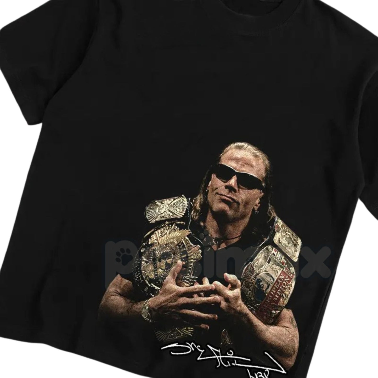 Shawn Michaels Signature HBK T-Shirt - WWE Mr. WrestleMania Graphic Tee, The Heartbreak Kid Wrestling Fan Apparel, Premium Heavyweight 100% Cotton Shirt, Legendary WWE Superstar Tribute Top, Vintage Wrestling Style Streetwear-Pasimax
