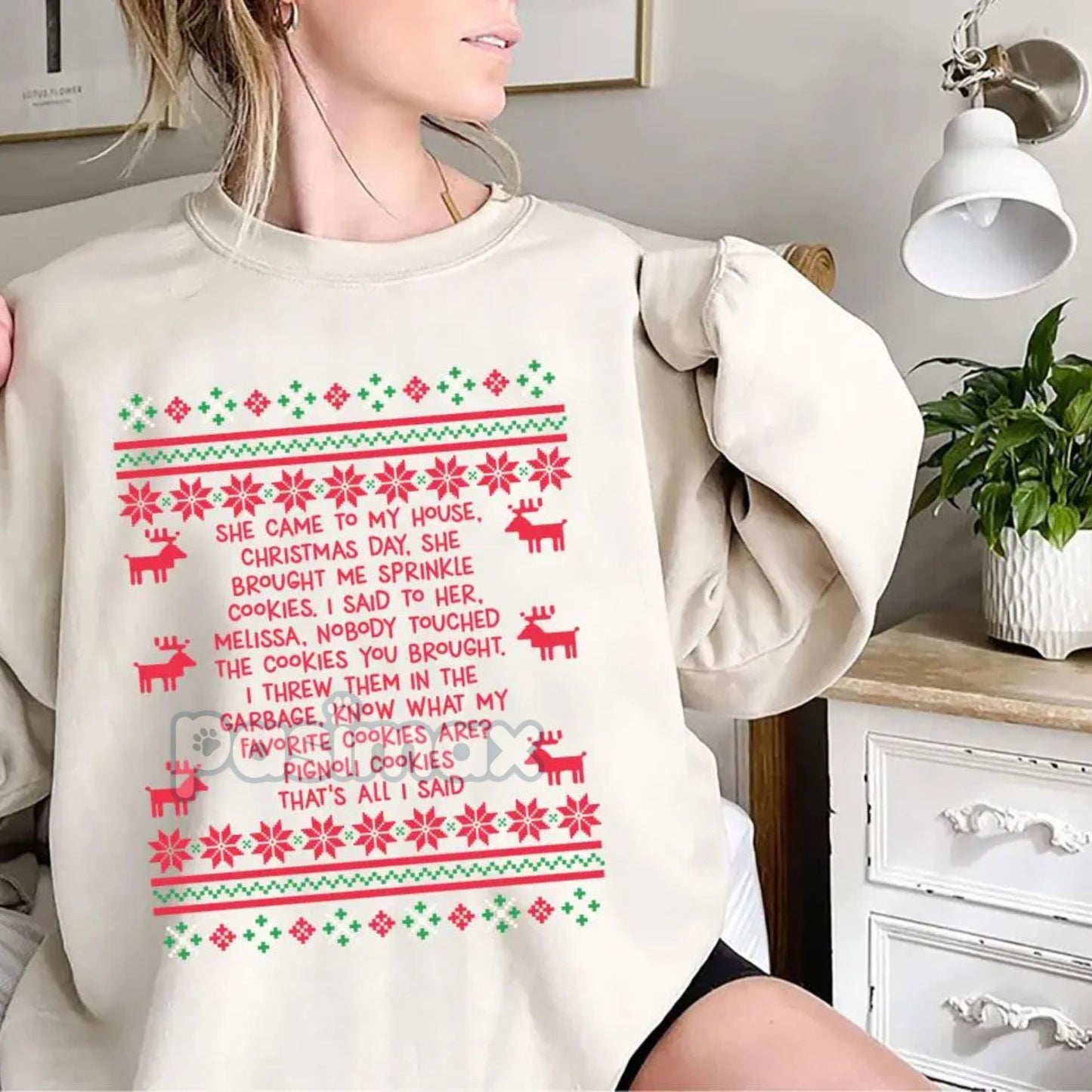 She Brought Me Sprinkle Cookies Sweatshirt – Funny Ugly Christmas Quote Top-Pasimax