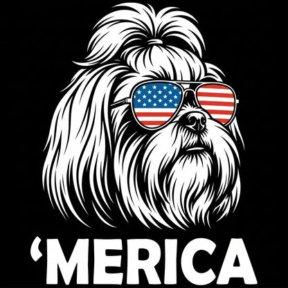 Comfort Colors® Patriotic Dog 4th of July T-Shirt – Funny "Merica" Golden Retriever & Australian Shepherd Shirt, Retro Independence Day Dog Lover Tee