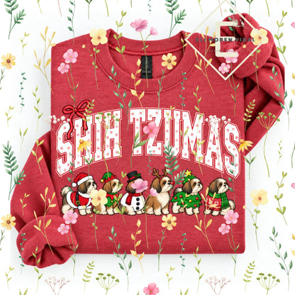 Christmas 30+ Dog Breed Sweatshirt | Merry Dogmas Holly Xmas Crewneck