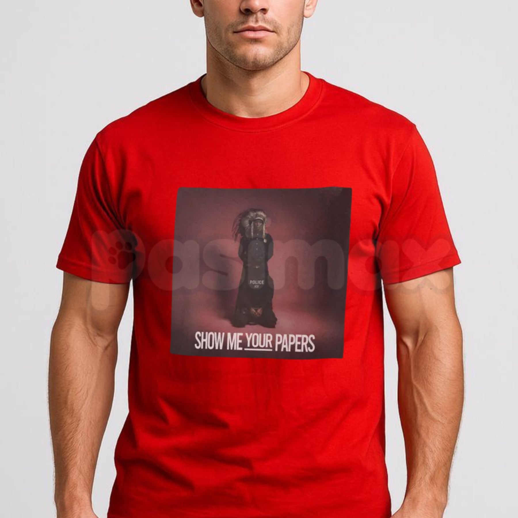 "Show Me Your Papers" Political T-Shirt – Sarcastic Immigrant Rights Civil Liberties Graphic Tee-Pasimax