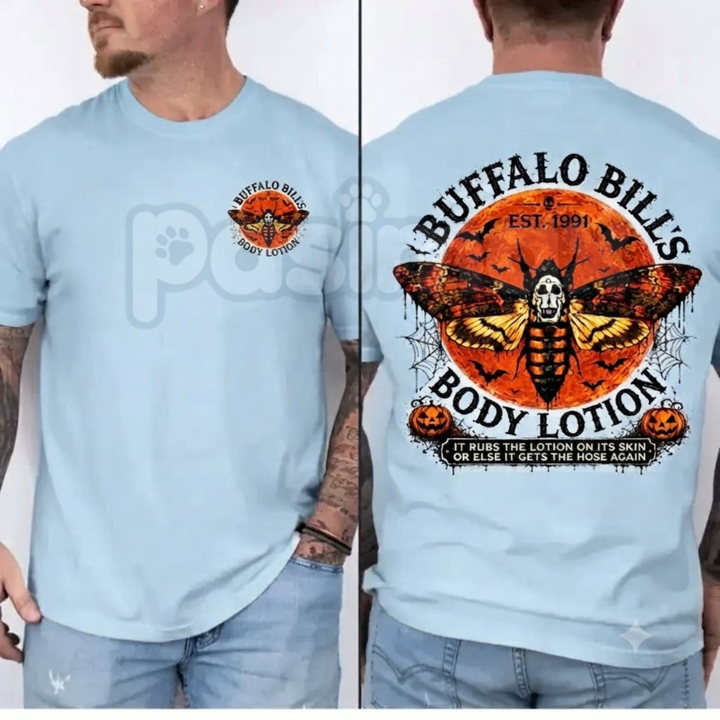 Silence Of The Lambs Buffalo Shirt – Hannibal Lecter Graphic Tee, Vintage Halloween Horror Movie Unisex T-Shirt-Pasimax