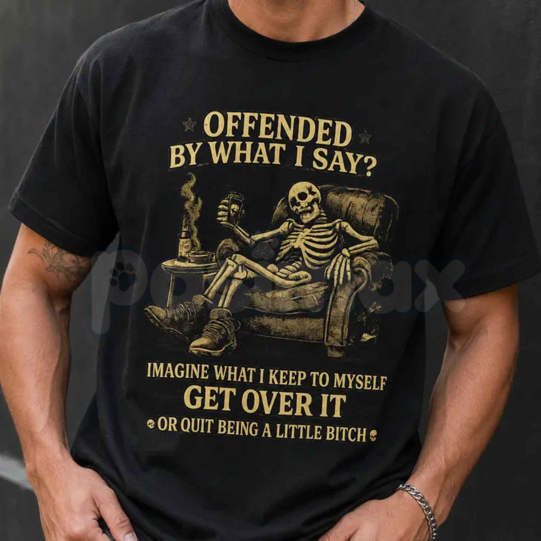 Skeleton & Beer Humorous Art T-Shirt – Vintage Skull Drinking Menswear Graphic Tee-Pasimax
