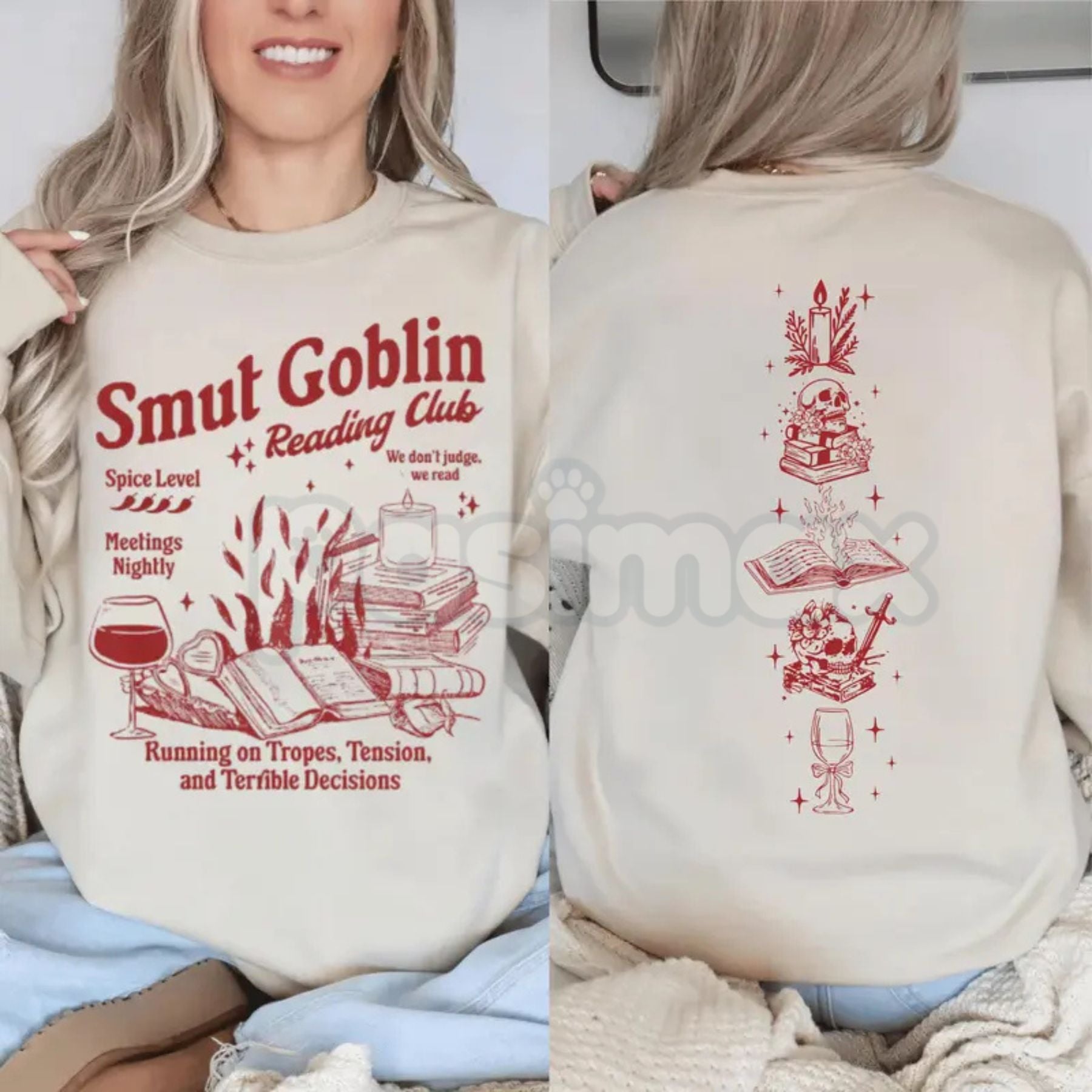 Smut Goblin Dark Romance Shirt Sweatshirt | Spicy Romantasy Bookish Crewneck | Funny Reader Gift | Fantasy Bookworm Apparel-Pasimax