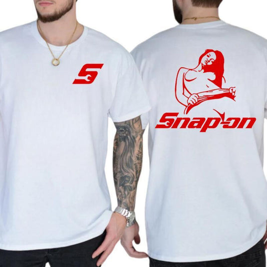 Snap-on Double Print Tee - Unique Auto Mechanic Graphic Shirt, Bold Casual Streetwear-Pasimax