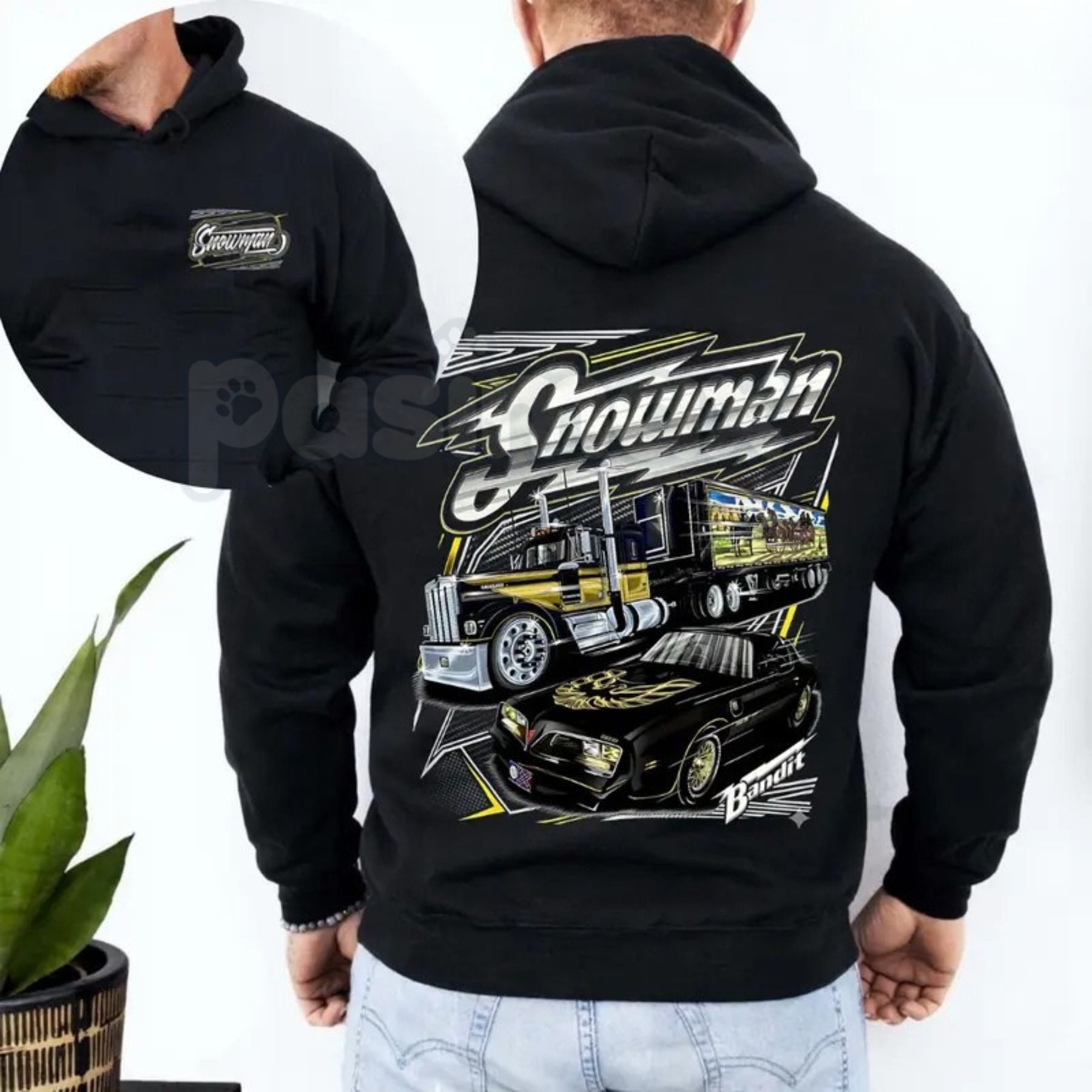 Snowman's Bootlegging Service 2-Sided Hoodie – Vintage Outlaw Trucking Graphic Pullover, Classic Southern Culture Apparel, Unisex-Pasimax