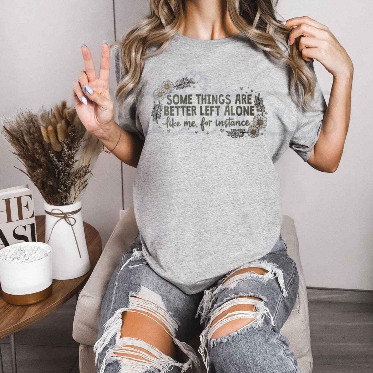 Some Things Are Better Left Alone Tee – Retro Sarcastic Graphic T-Shirt, Funny Witty Saying Unisex Classic Vintage Cotton Shirt-Pasimax