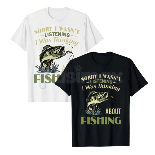 "Sorry I Wasn't Listening" Bass Fishing T-Shirt – Funny Largemouth Bass Graphic Tee, Premium 100% Cotton Angler Humor Top, Soft Lived-In Heavyweight Fisherman Shirt, Made in USA-Pasimax