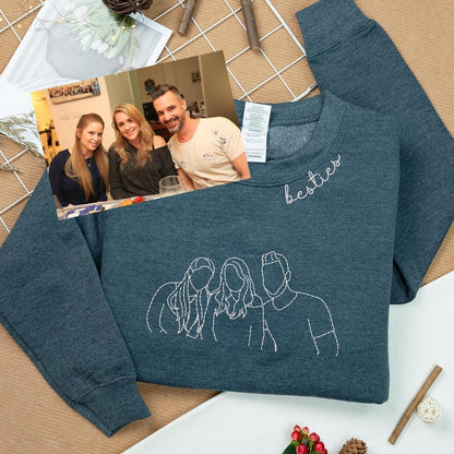 Soul Sister Sweatshirt, Bestie Collar, Custom Friends Portrait Embroidery Sweatshirt - Hoodie, Special Gift For Best Friends