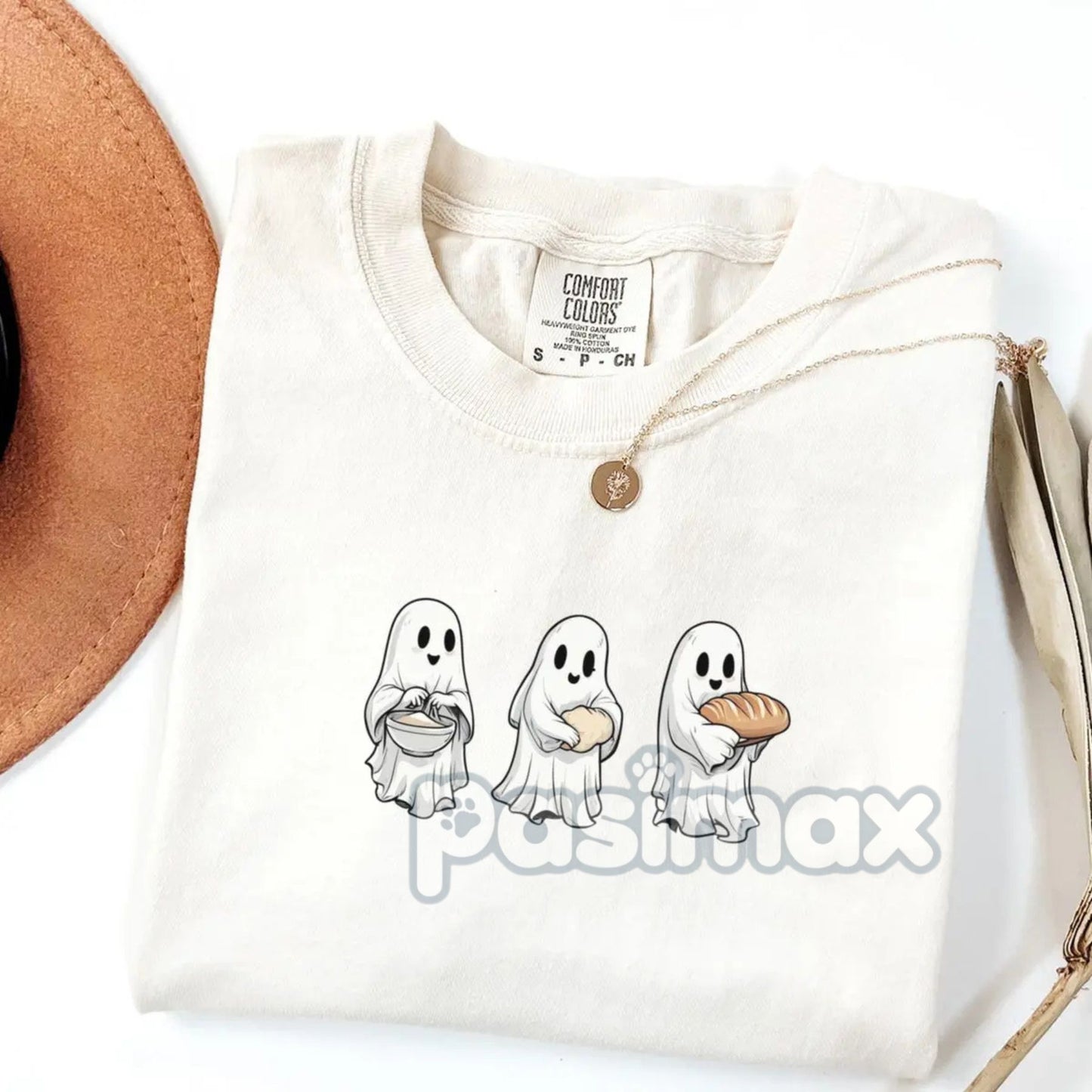 Sourdough Baker Ghost T-shirt – Halloween Homemaker Tee, Funny Sourdough Starter Shirt, Comfort Colors®-Pasimax