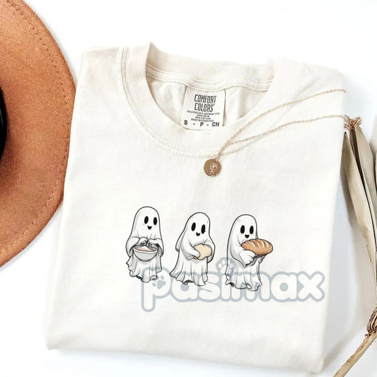 Sourdough Baker Ghost T-shirt – Halloween Homemaker Tee, Funny Sourdough Starter Shirt, Comfort Colors®-Pasimax