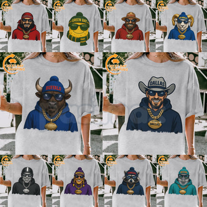 Spirit Animal Football City Graphic Tee - Unisex Fan Apparel, Custom Team Mascot Shirt, Vintage Style Sports Gift-Pasimax