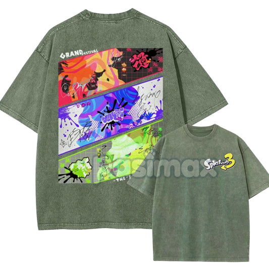 Splatoon 3 Cotton Unisex Round Neck Anime T-Shirt – Casual Graphic Tee-Pasimax