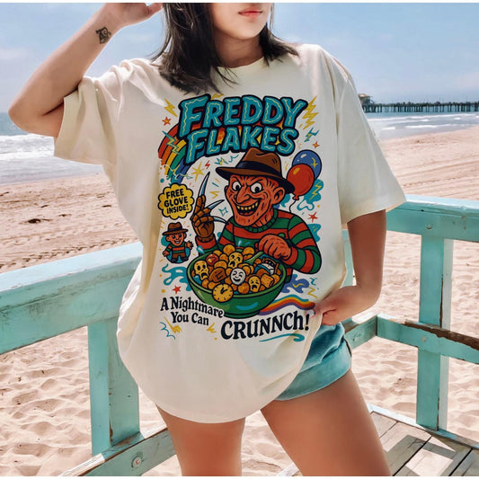 Spooky Horror Cereal Tee - Funny Halloween Killer Breakfast Shirt, Creepy Cereal Box Graphic-Pasimax