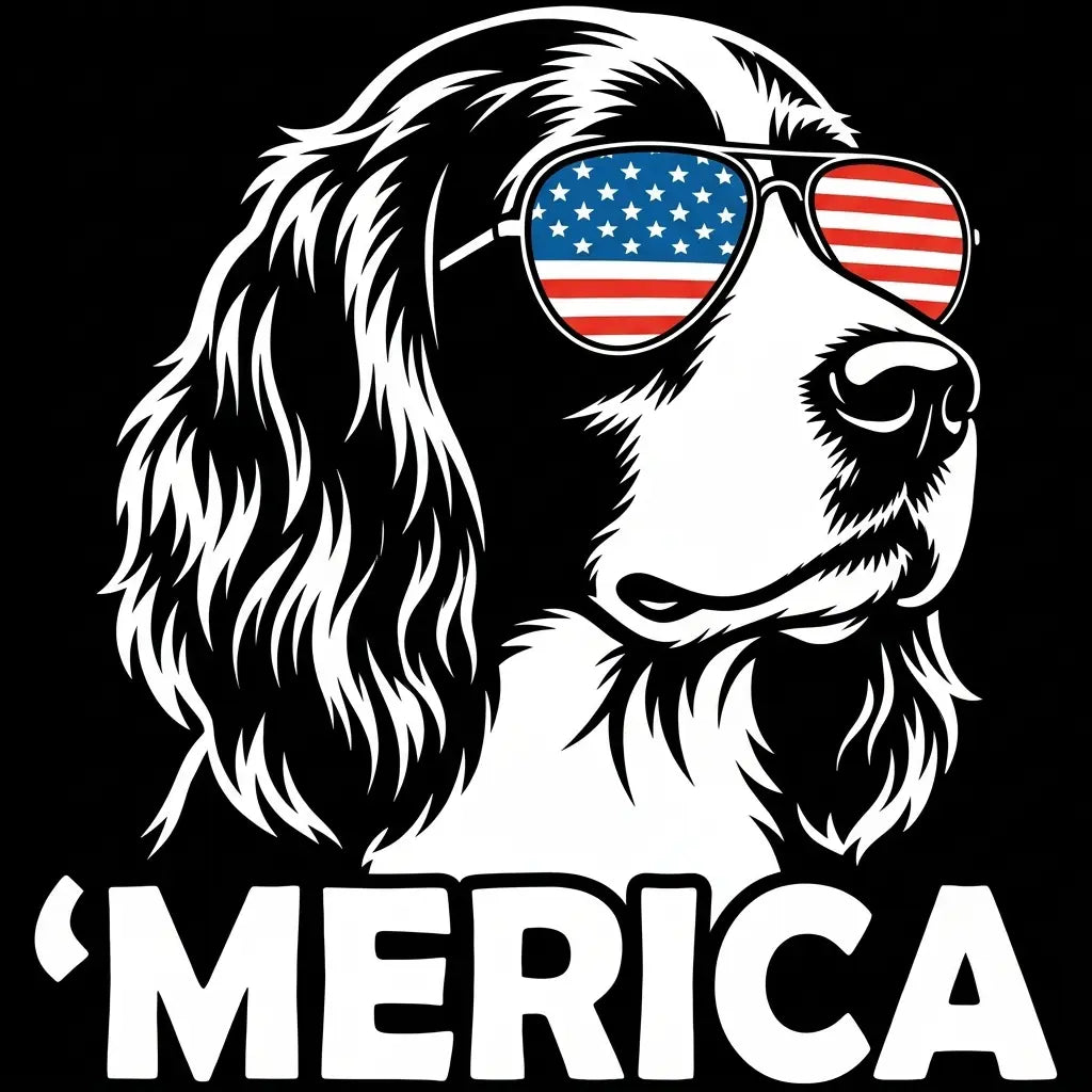 Comfort Colors® Patriotic Dog 4th of July T-Shirt – Funny "Merica" Golden Retriever & Australian Shepherd Shirt, Retro Independence Day Dog Lover Tee