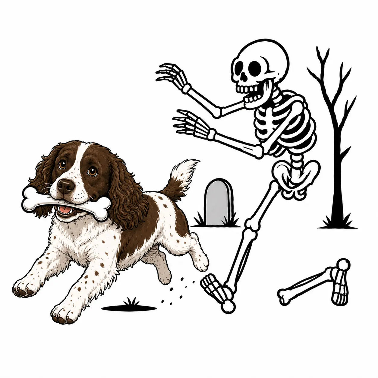 Comfort Colors® Dog Breeds Halloween Skeleton T-Shirt – Funny Spooky Season Pet Lover Graphic Tee, Retro Aesthetic Dog Costume Unisex Top