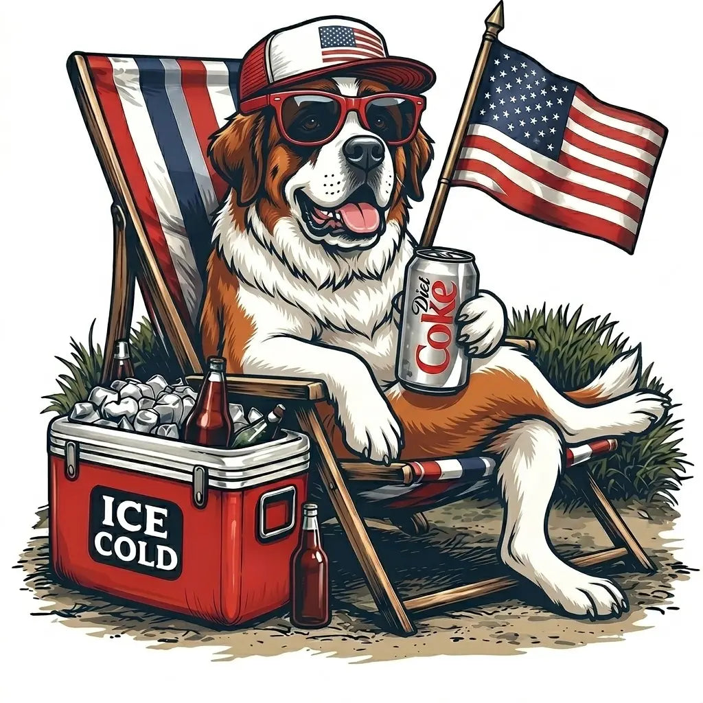 Comfort Colors® 50+ Dog Funny 4th of July T-Shirt – Retro Labrador Retriever Diet Coke Graphic Tee, Patriotic Animal Meme Shirt, Vintage USA Dog Lover Top