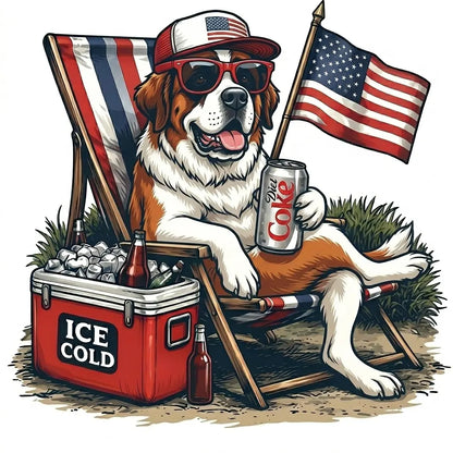 Comfort Colors® 50+ Dog Funny 4th of July T-Shirt – Retro Labrador Retriever Diet Coke Graphic Tee, Patriotic Animal Meme Shirt, Vintage USA Dog Lover Top