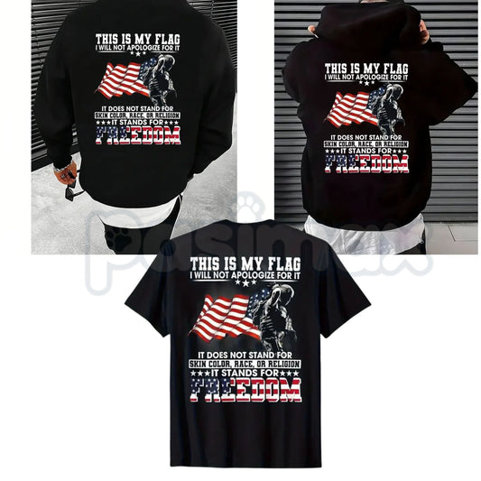 Stand for Freedom Shirt – Bold Slogan Graphic Hoodie & Casual Regular Fit Liberty Sweatshirt-Pasimax