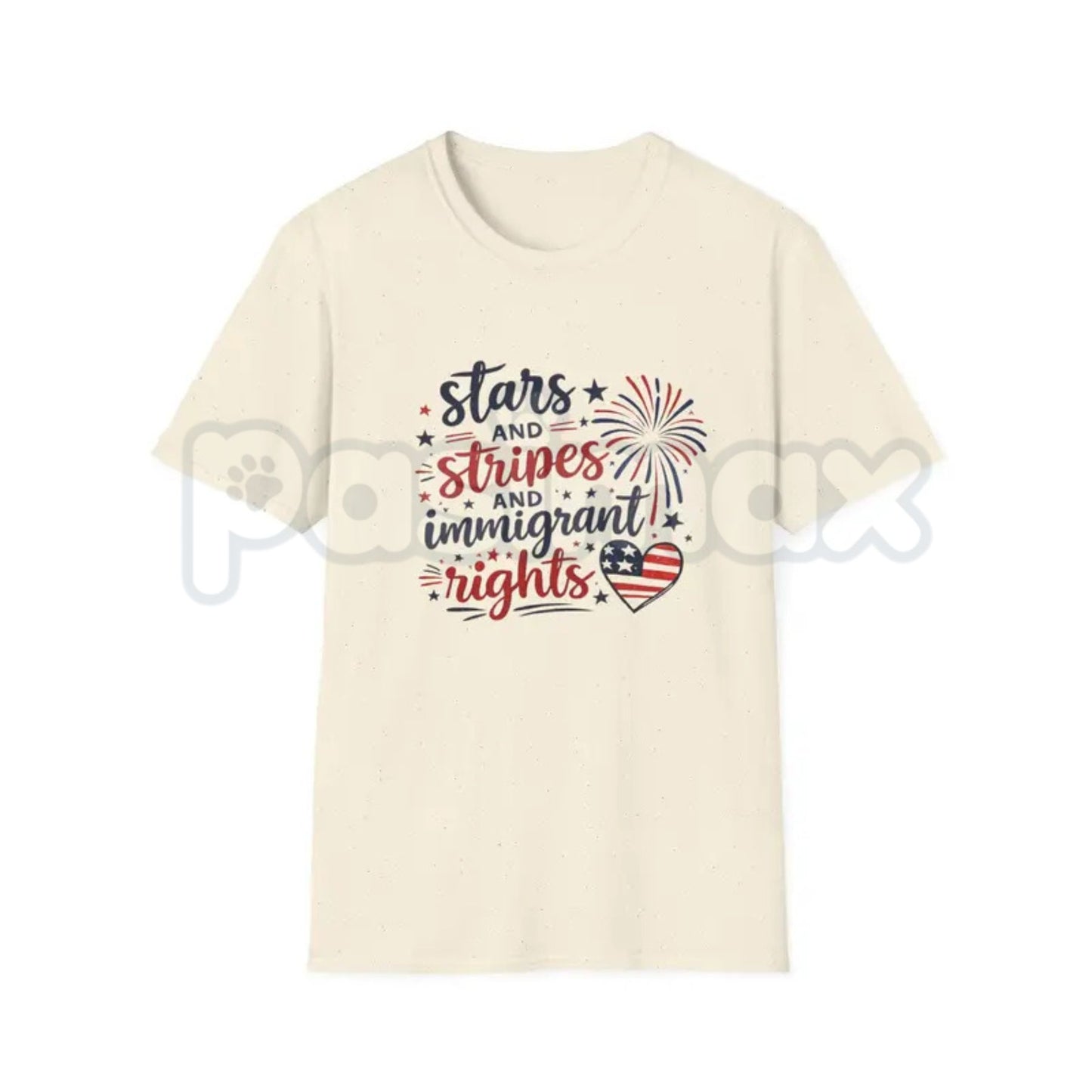 "Stars-and-Stripes" Immigrant Rights T-Shirt – Inclusive 4th of July Patriot Graphic Tee-Pasimax
