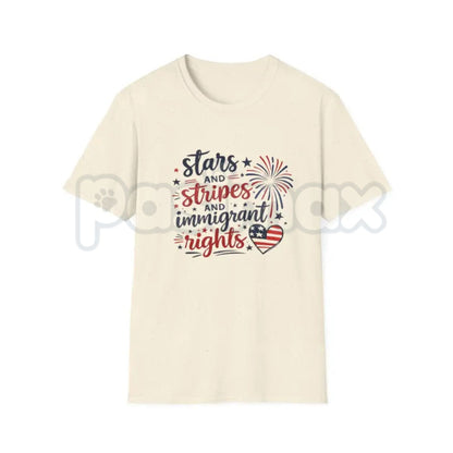 "Stars-and-Stripes" Immigrant Rights T-Shirt – Inclusive 4th of July Patriot Graphic Tee-Pasimax
