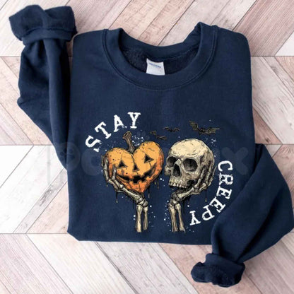 Stay Creepy Sweatshirt | Retro Spooky Halloween Crewneck-Pasimax