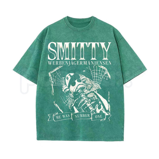 Summer Grunge Bone Art Number One Washed Shirt – Retro Skeletal Graphic Tee, Vintage Acid Wash Lightweight Cotton Unisex Alt Streetwear Top-Pasimax