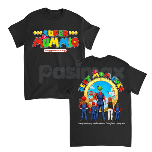 "Super Momio" Funny Mother's Day T-Shirt – Best Mom Ever Retro Gaming Graphic Tee, Premium 100% Cotton Personalized Mother's Day 2026 Shirt, Soft Lived-In Heavyweight Gamer Mom Top, Made in USA-Pasimax