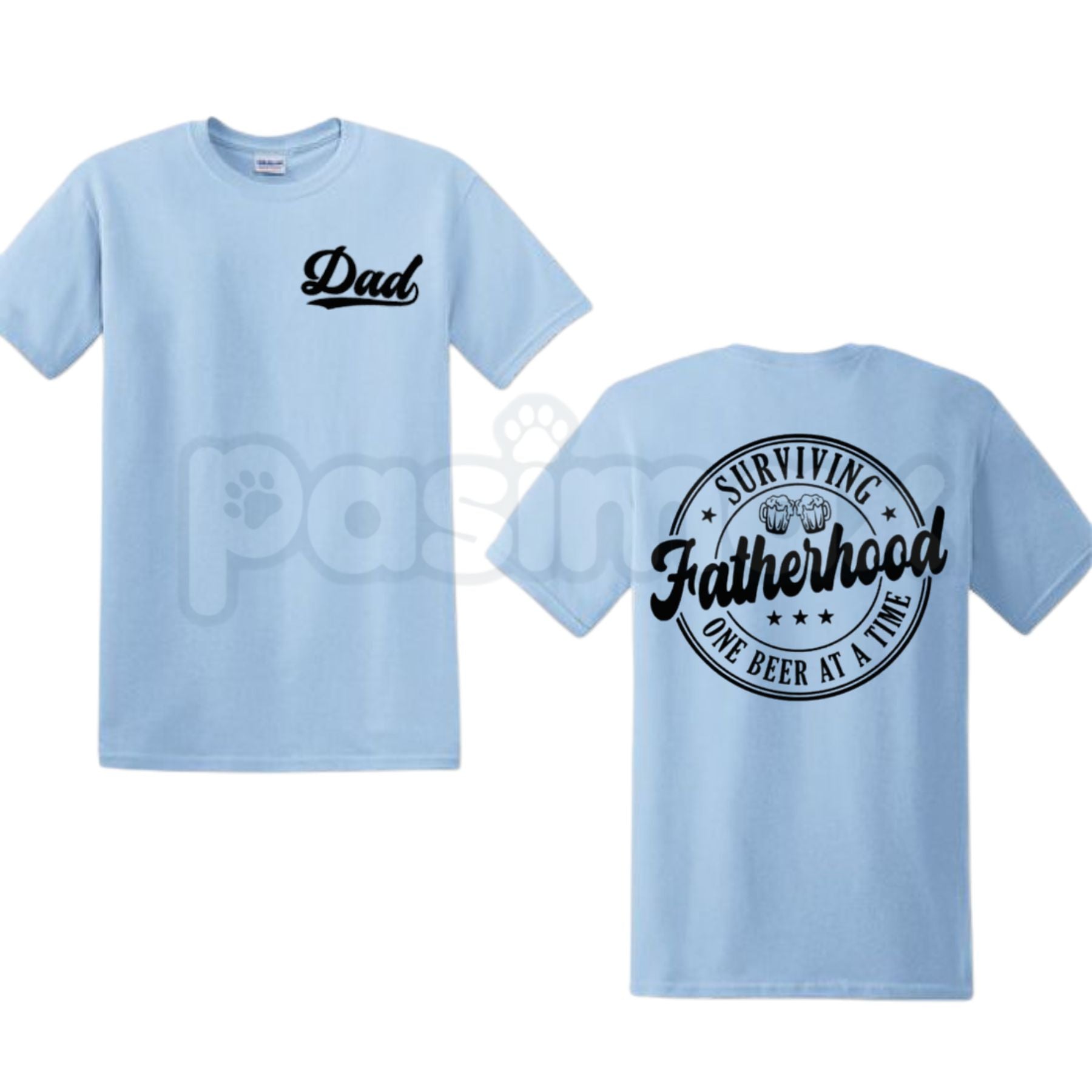 "Surviving Fatherhood One Beer At A Time" T-Shirt – Funny 2-Sided Dad Gift Tee-Pasimax