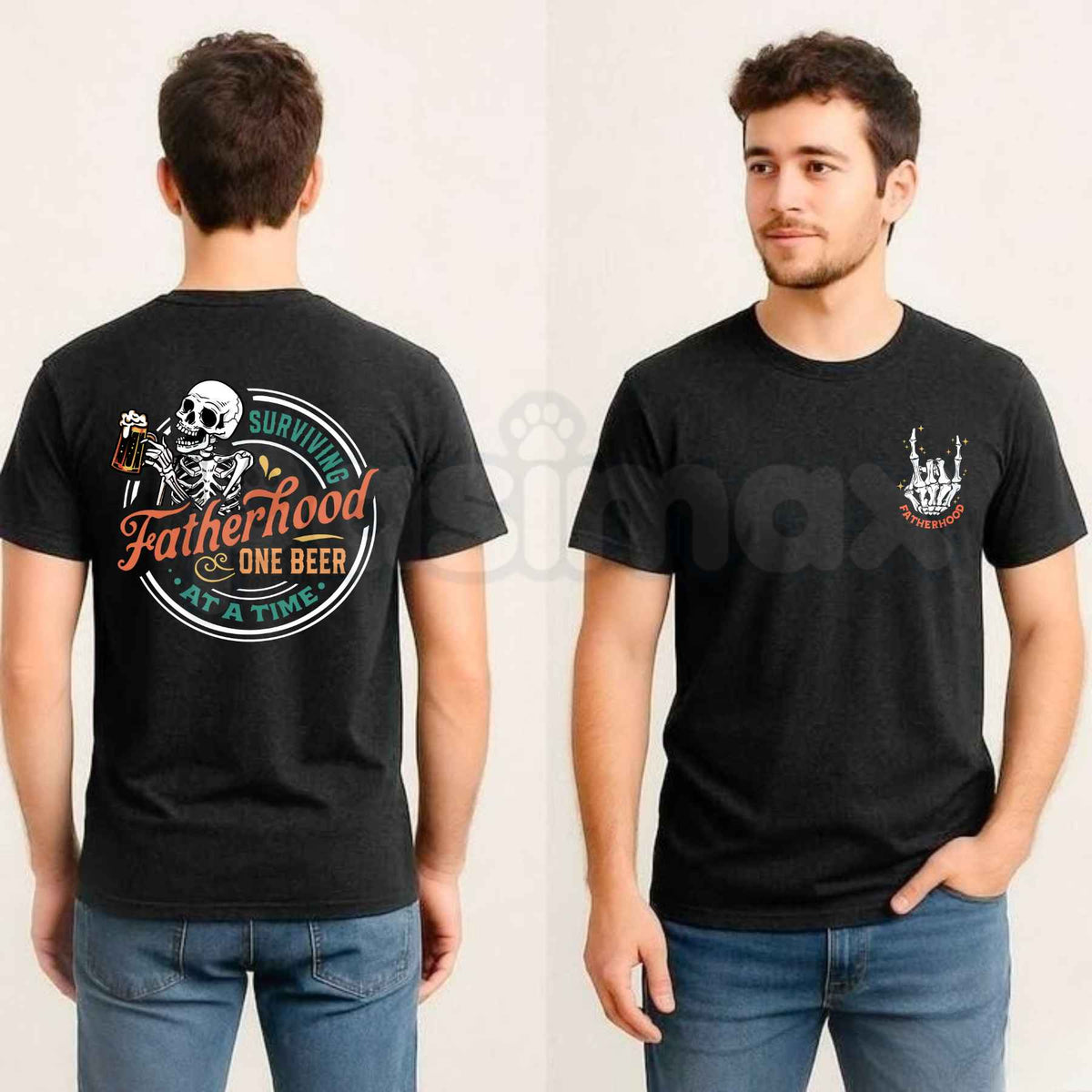 Surviving Fatherhood One Beer At A Time T-Shirt – Funny Father's Day Men's Cotton Graphic Tee-Pasimax