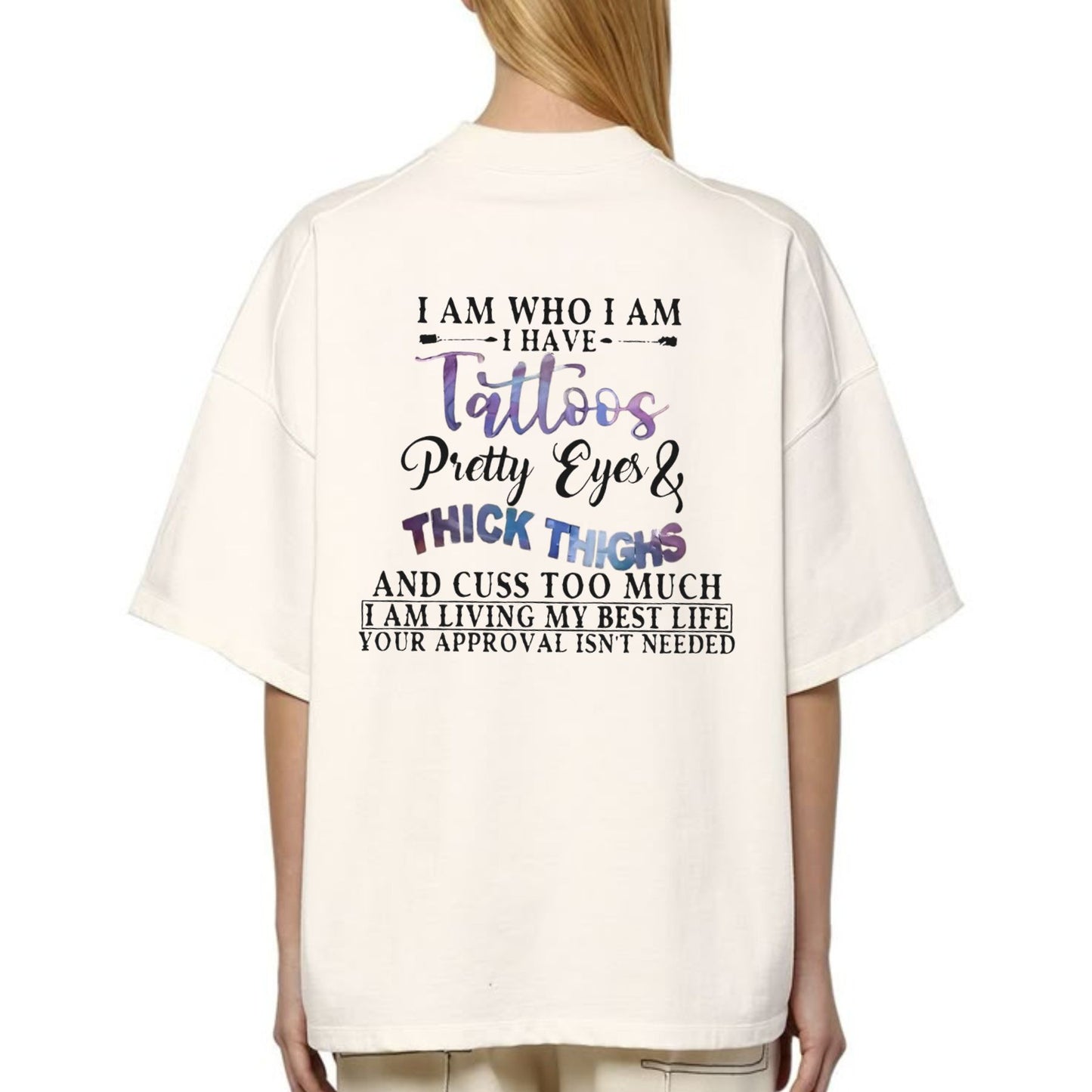"Tattoos Pretty Eyes" Slogan Shirt - Feminist Quote Tee, Unisex Tattoo Apparel-Pasimax