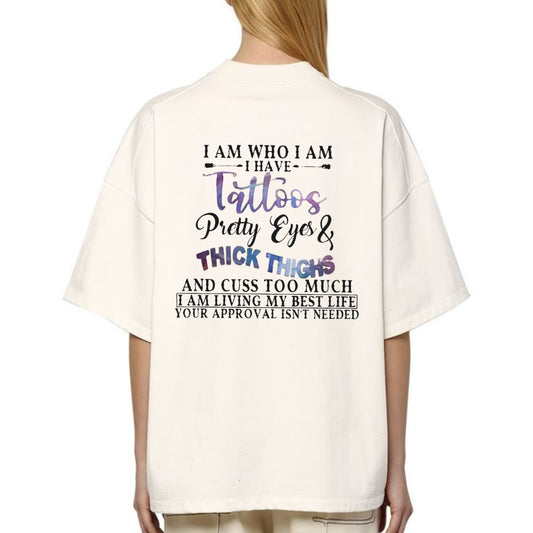 "Tattoos Pretty Eyes" Slogan Shirt - Feminist Quote Tee, Unisex Tattoo Apparel-Pasimax