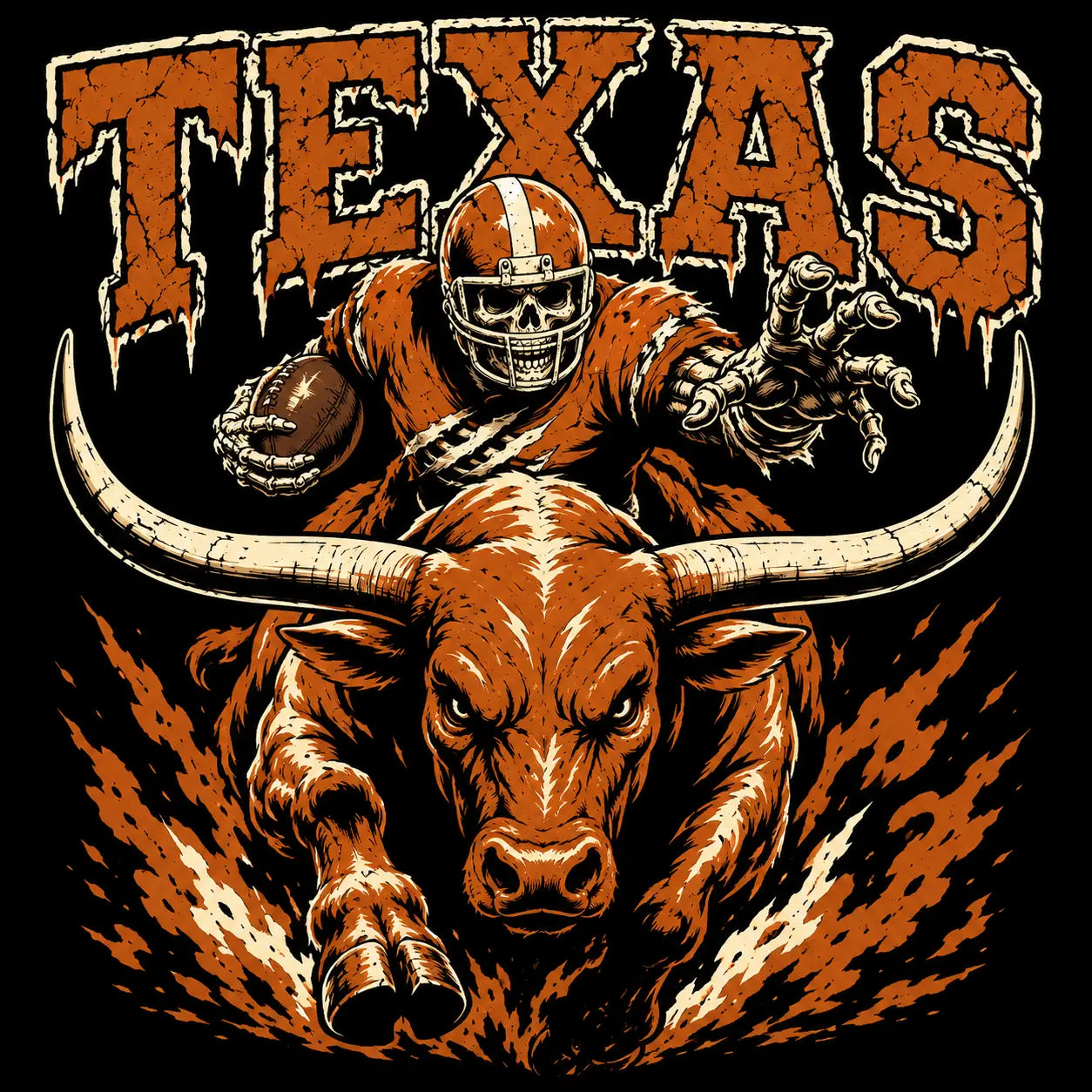 Vintage College Football Skull Sweatshirt | Retro All Teams Sports Top