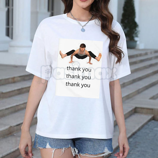 "Thank You" Ironic Meme T-Shirt - Retro Plastic Bag Aesthetic Graphic Tee, Funny Have a Nice Day Shirt, Urban Ironic Streetwear Top, Cursed Image Aesthetic Apparel, Premium Cotton Unisex Viral Humor Tee-Pasimax