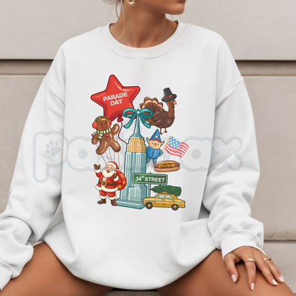 Thanksgiving Day Parade Sweatshirt | New York City Holiday Graphic Crewneck-Pasmax